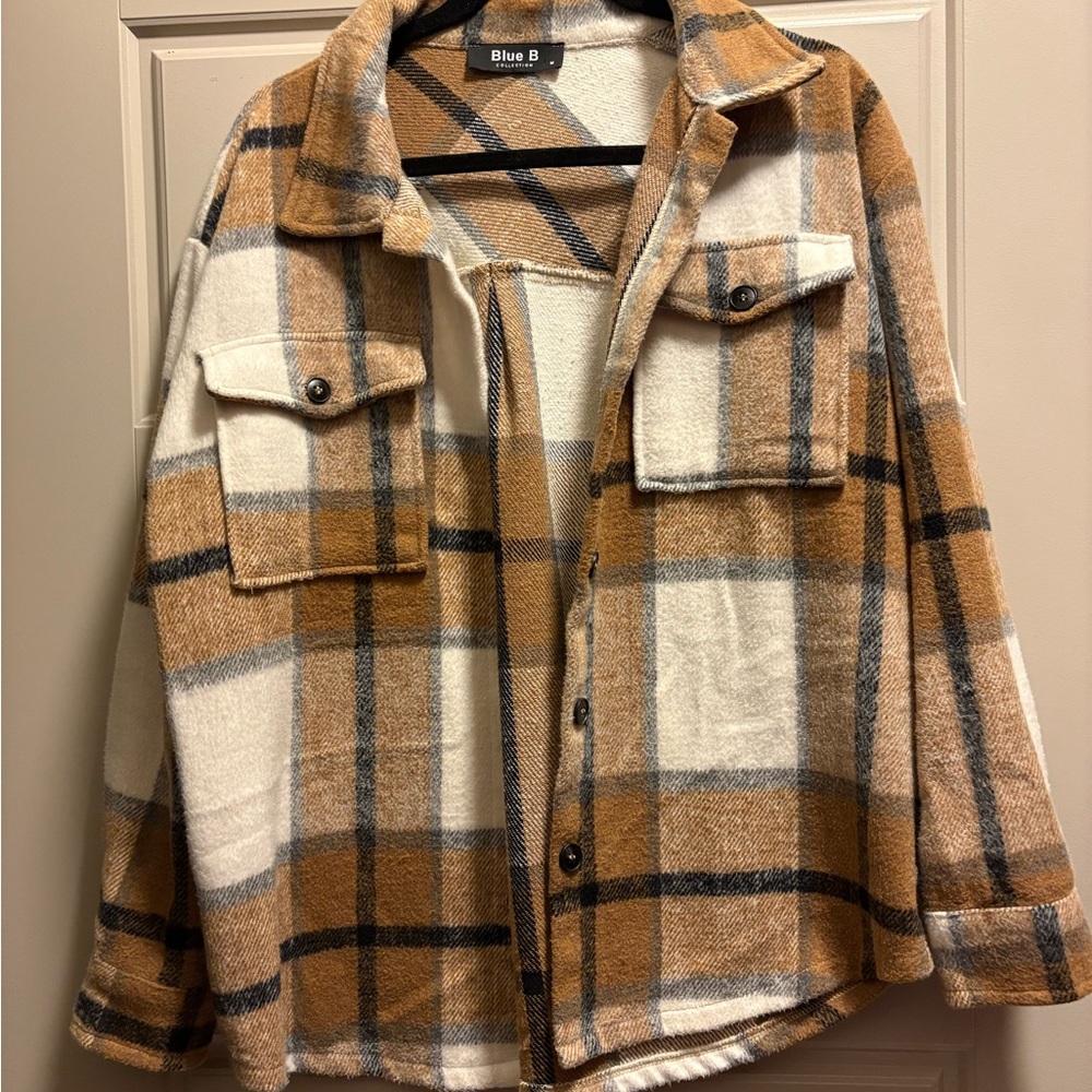 Plaid Button-Up Jacket